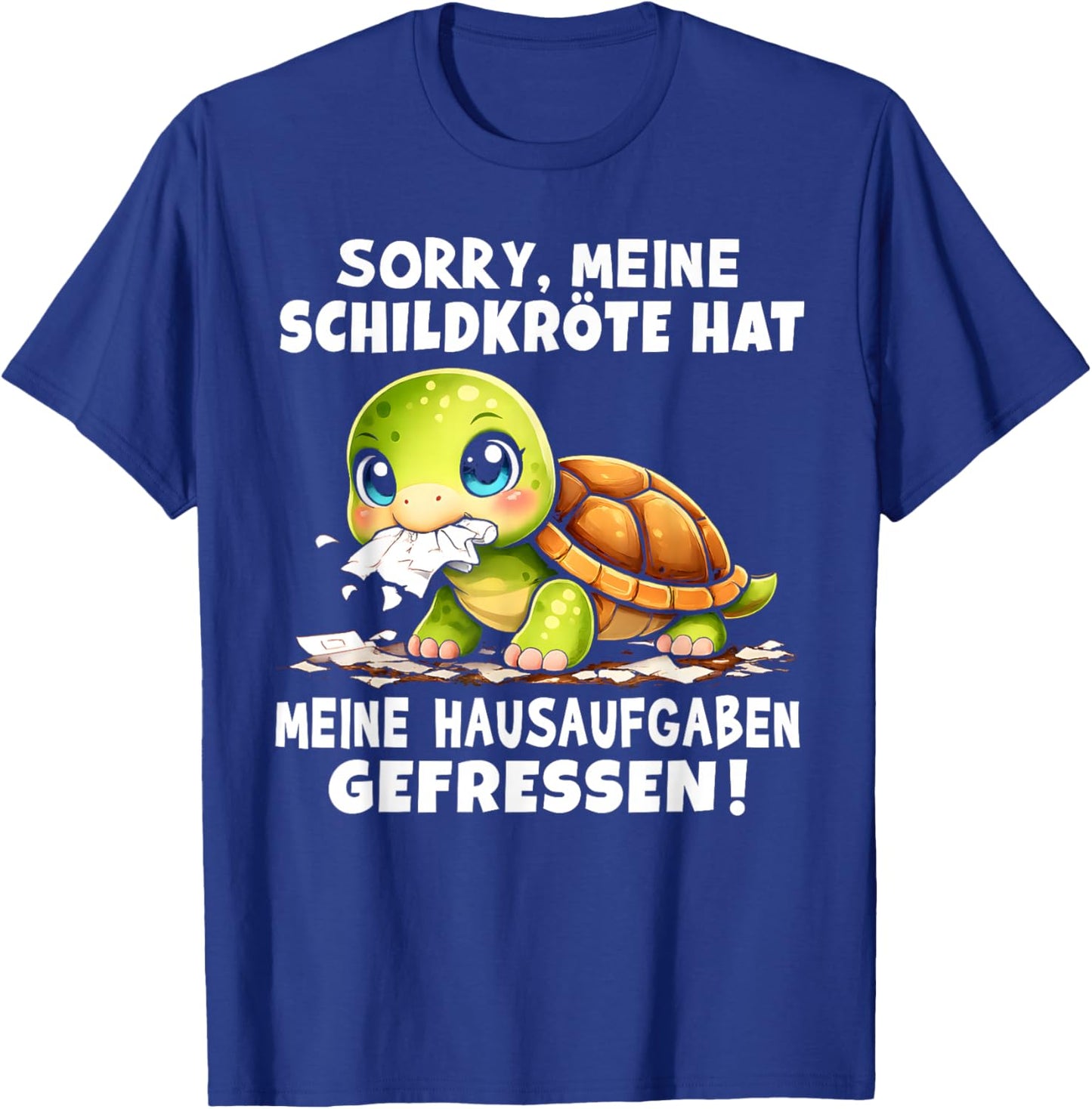 Schildkröte Hausaufgaben Spruch Für Schüler Schule Schulkind T-Shirt - T-Shirt | Royal