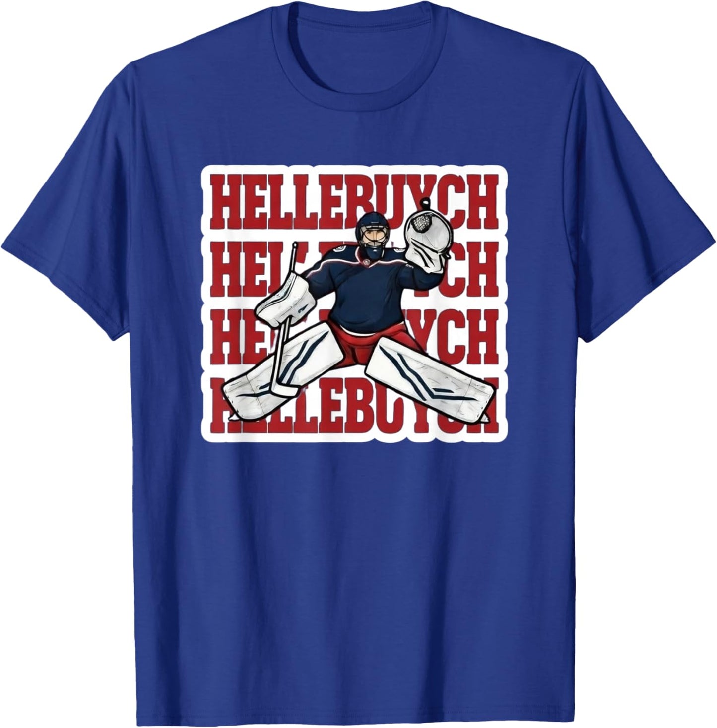 Hellebuyck T Goalie Funny Design for Hockey Fans T-Shirt - T-Shirt | Royal
