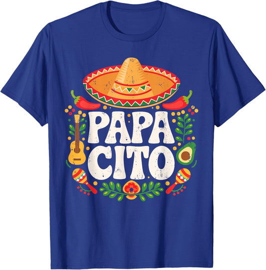 Papacito Mexican Father Cinco De Mayo Fiesta Funny Shirt , Black, S T-Shirt - T-Shirt | Royal