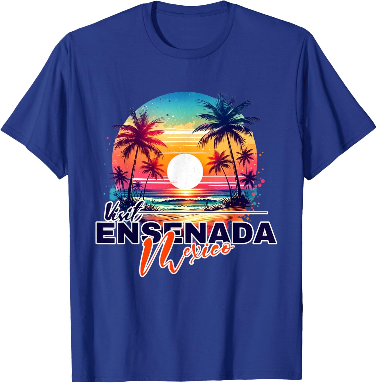 Ensenada Mexico Sunset Beach Palm Tree Souvenir T-Shirt - T-Shirt | Royal