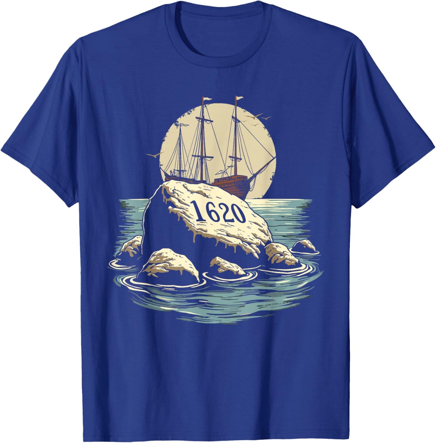 Plymouth Rock, Plymouth Massachusetts, Plymouth Rock T-Shirt - T-Shirt | Royal