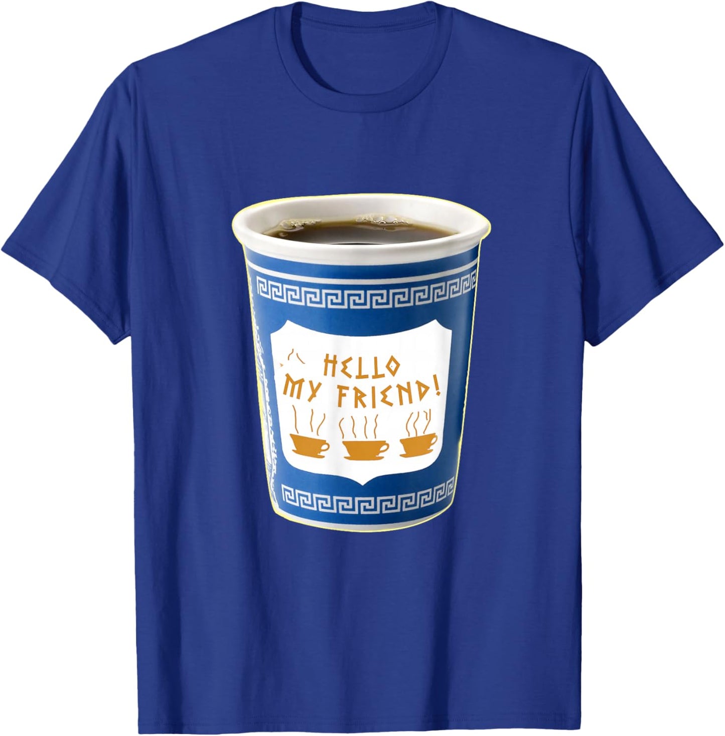 Old School NY New York Hometown Greek Diner Coffee Cup T-Shirt - T-Shirt | Royal