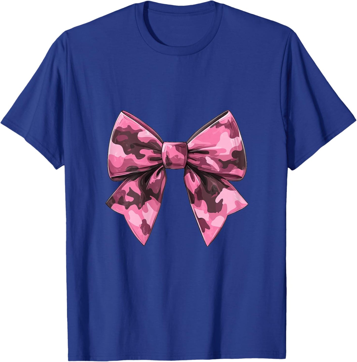 Coquette Bow Pink Camouflage Camo Pattern Dainty Bow T-Shirt - T-Shirt | Royal