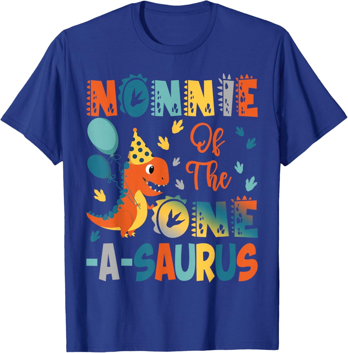 Nonnie Of The One-A-Saurus 2Nd Birthday Dinosaur Party T-Shirt - T-Shirt | Royal