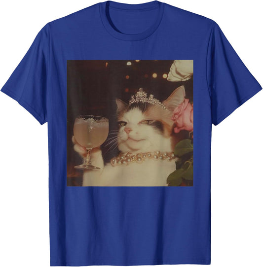 Sassy Princess Cat Retro Meme Design T-Shirt - T-Shirt | Royal