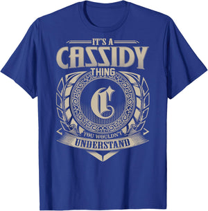 Proud CASSIDY Name Family Vintage -Adults, -Kids Black Small Modern Short Sleeve T-Shirt - T-Shirt | Royal