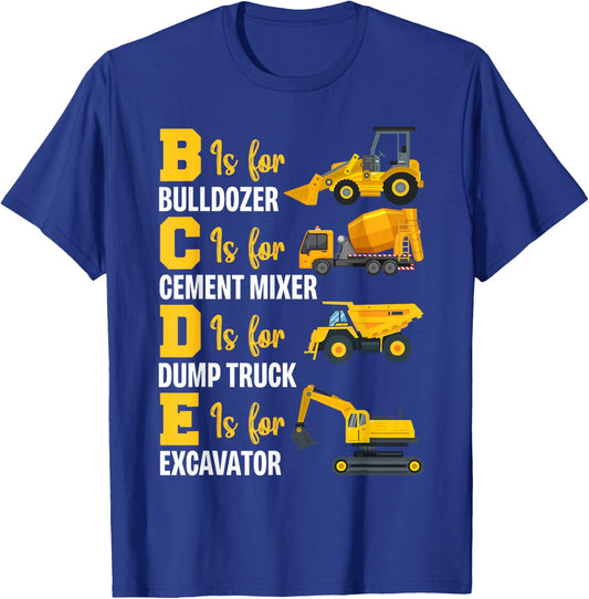 Construction Lover Gift Co. Heavy Equipment Construction Operator - Adults & Kids - Black - Short Sleeve - Modern Style - Letter Print - Construction, Excavation, Dump Truck Themed T-Shirt - T-Shirt | Royal