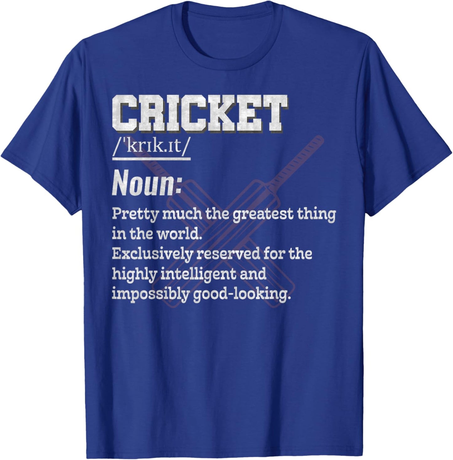 Cricket Definition For Sports Team Cricket Player T-Shirt - T-Shirt | Royal