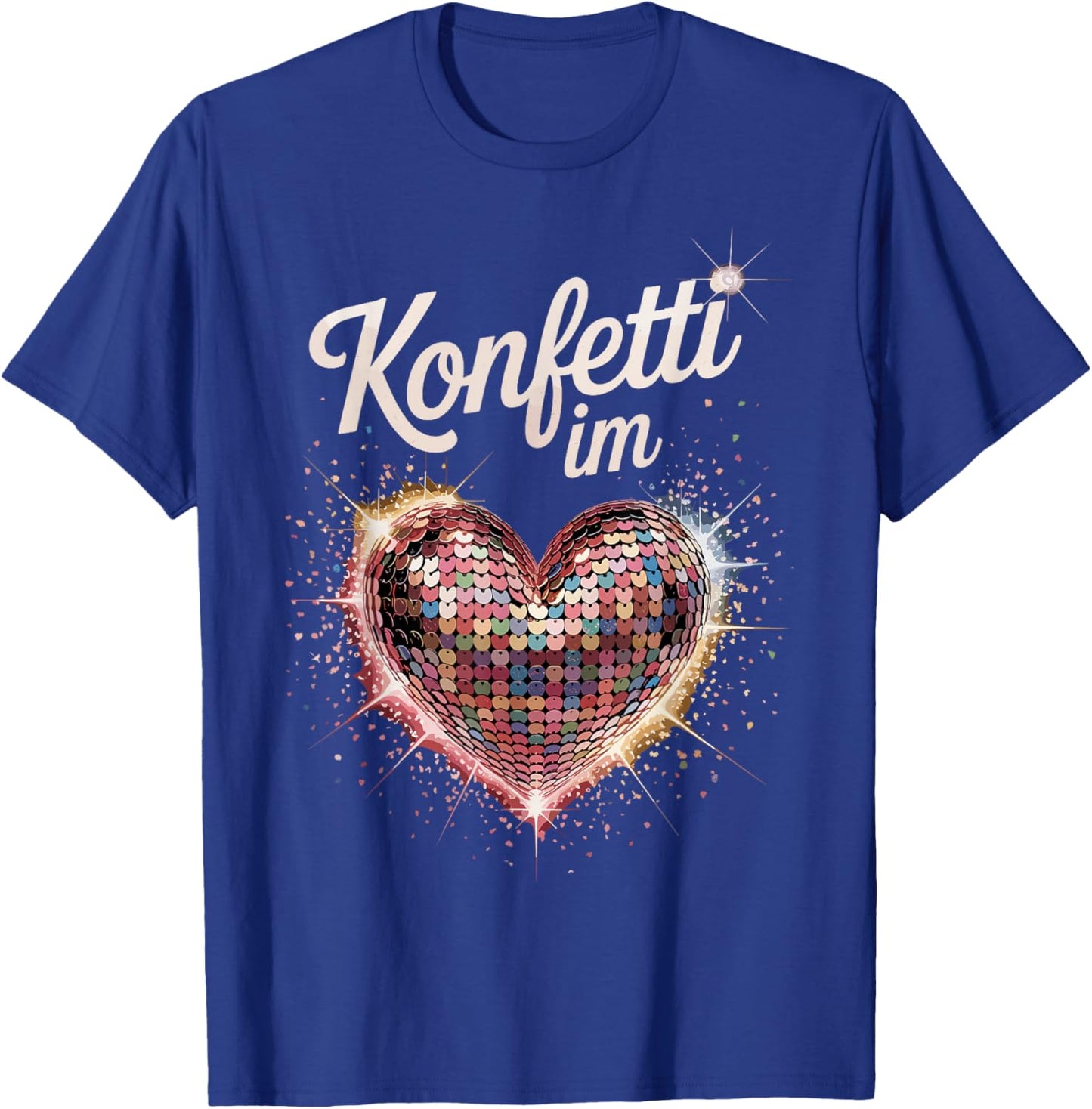 Confetti in the Heart Carnival Costume Women's Fancy Dress Outfit T-Shirt - T-Shirt | Royal