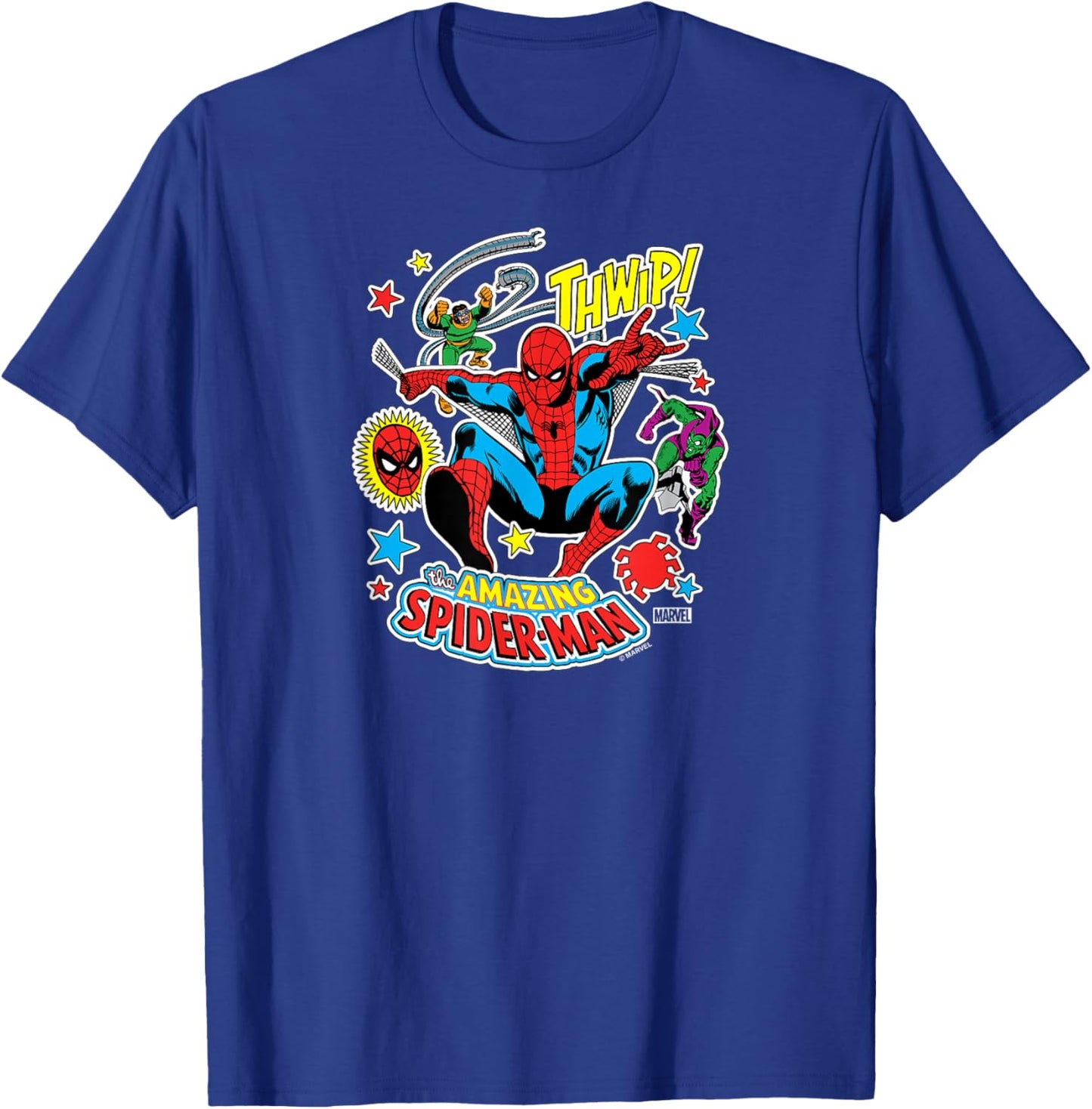 Spider-Man - Sticker Collage T-Shirt - T-Shirt | Royal