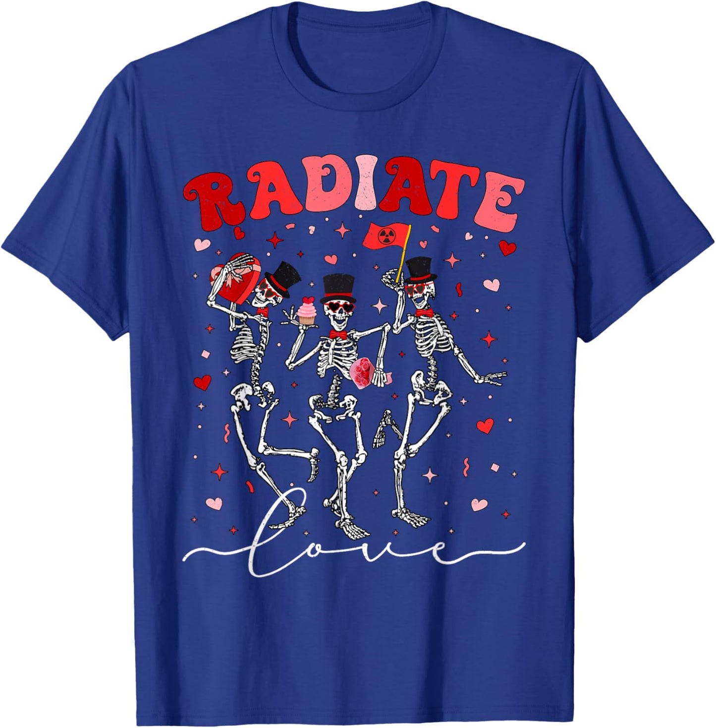 Radiate Love Radiation Therapist Valentines X-Ray Radiology T-Shirt - T-Shirt | Royal