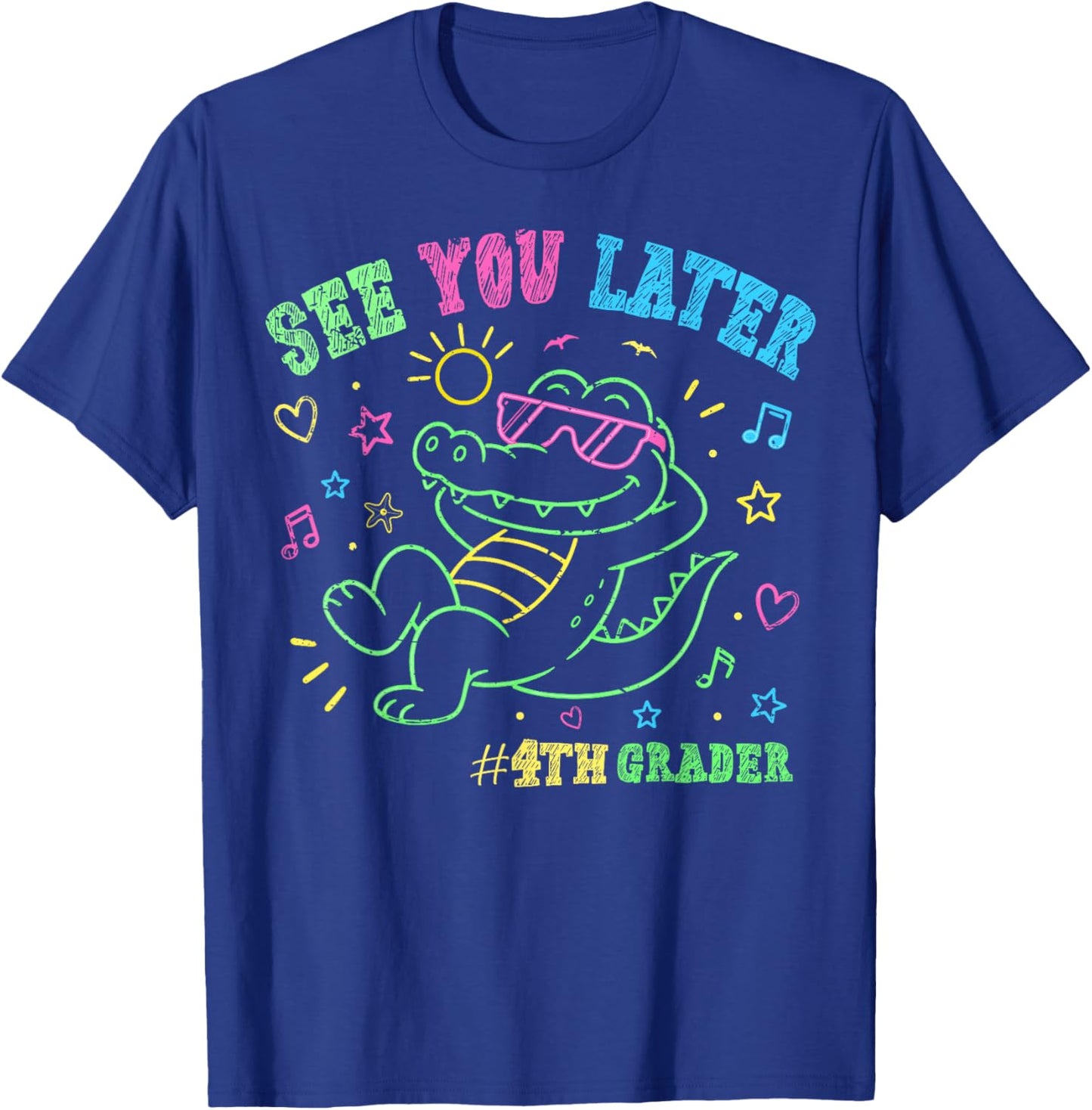 See You Later 4th Fourth Grader End of School Alligator Kids T-Shirt - T-Shirt | Royal