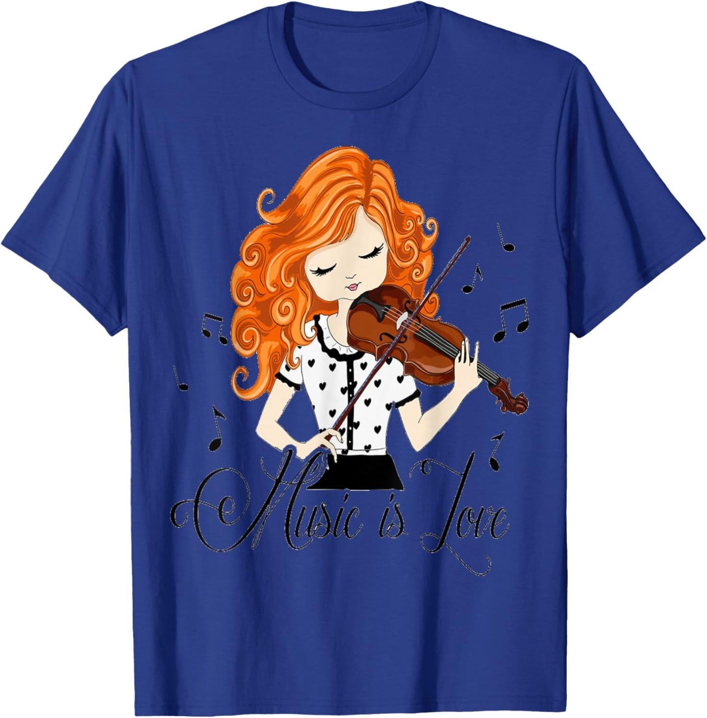Violoniste Fille Dessin Animé Musique Classique Folk T-Shirt - T-Shirt | Royal