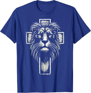 Christian Cross Lion of Judah T-Shirt - T-Shirt | Royal