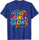 This Girl Glows & Girls Tie Dye 80s Themed Disco T-Shirt - T-Shirt | Royal