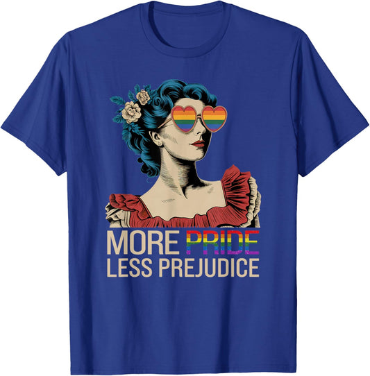 More Pride Less Prejudice Pride Month LGBTQ T-Shirt - T-Shirt | Royal