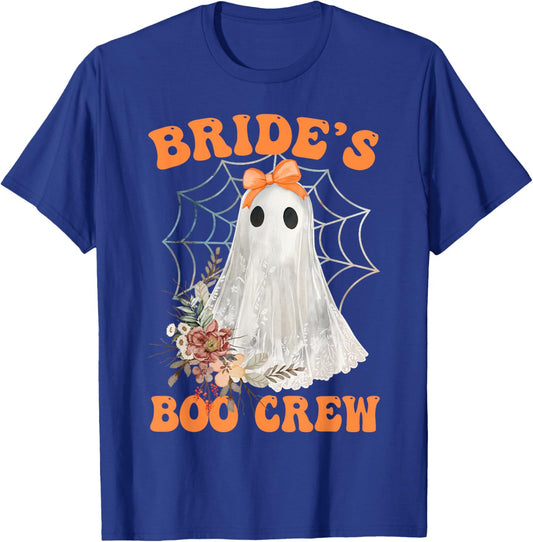 Bride's Boo Crew Bow Lace Ghost Halloween Bachelorette T-Shirt - T-Shirt | Royal