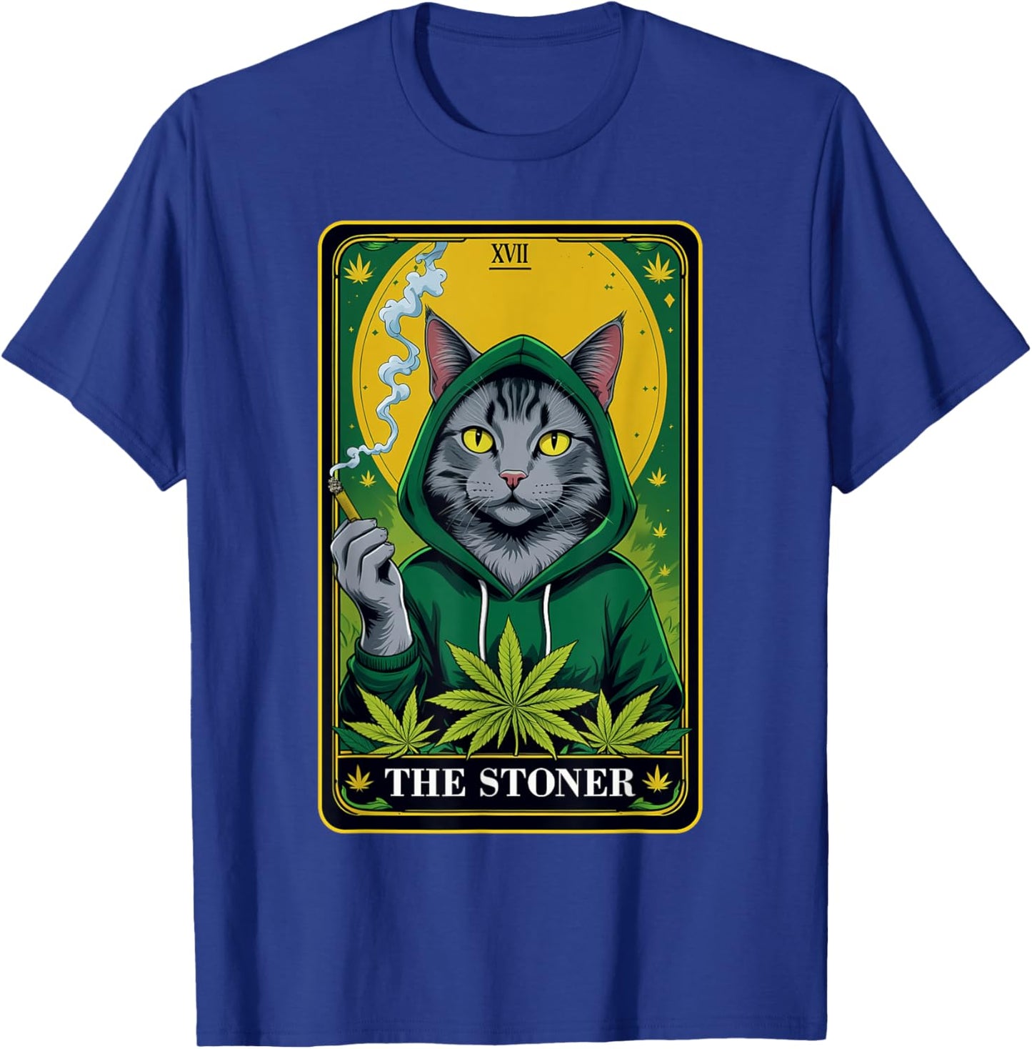 The Stoner Tarot Card Cannabis 420 Gift Cats And Weed T-Shirt - T-Shirt | Royal
