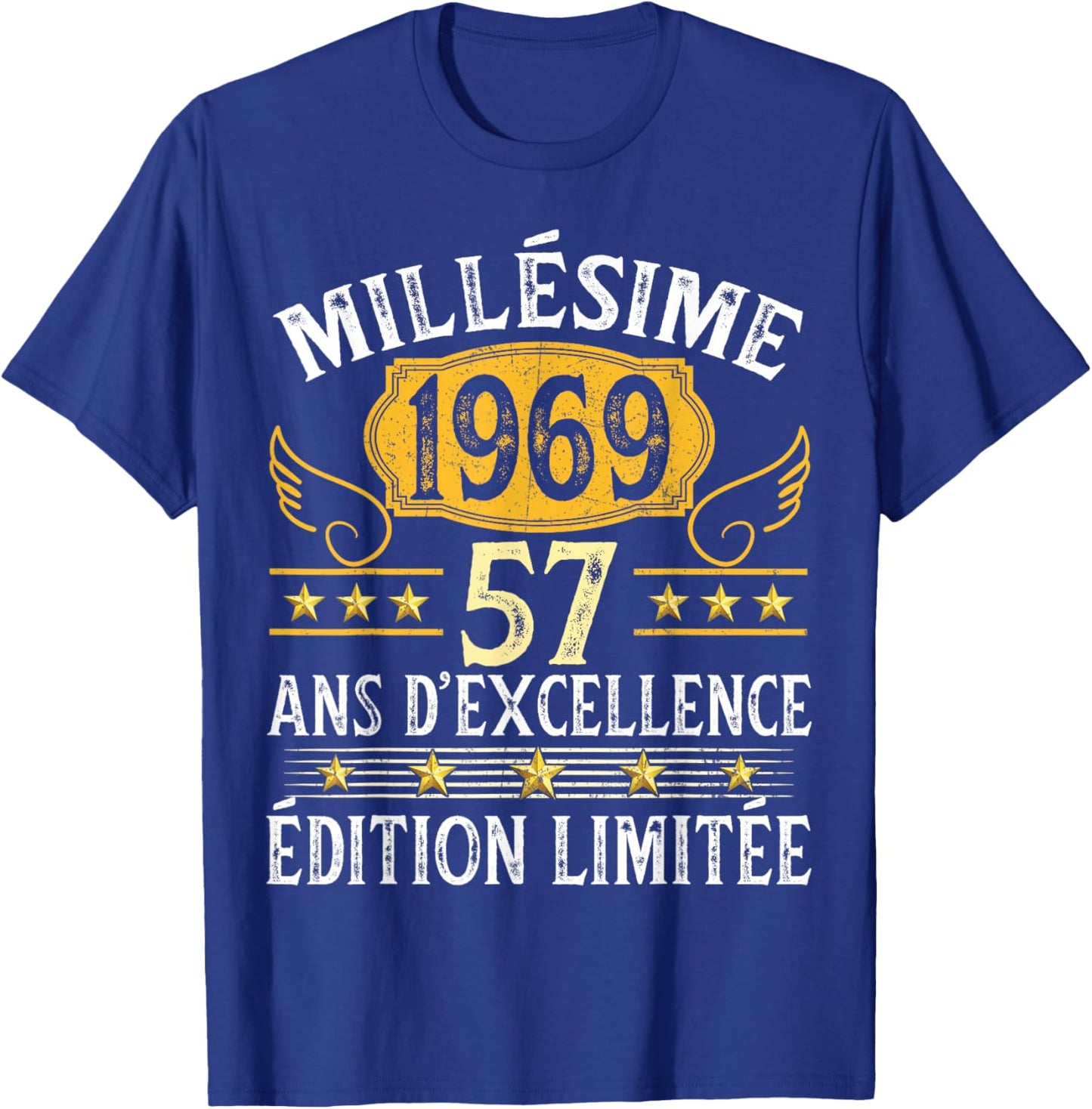 Vintage 1969 57 Years Birthday Man Woman Vintage 1969 T-Shirt - T-Shirt | Royal