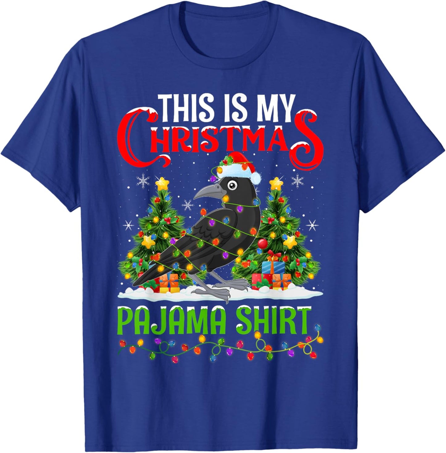 Raven Xmas Lights This Is My Christmas Pajama T-Shirt - T-Shirt | Royal