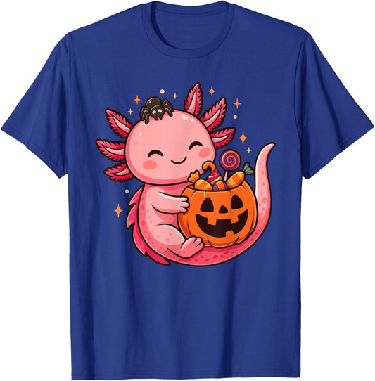Cute Halloween Axolotl Spooky Animal Halloween Costume T-Shirt - T-Shirt | Royal