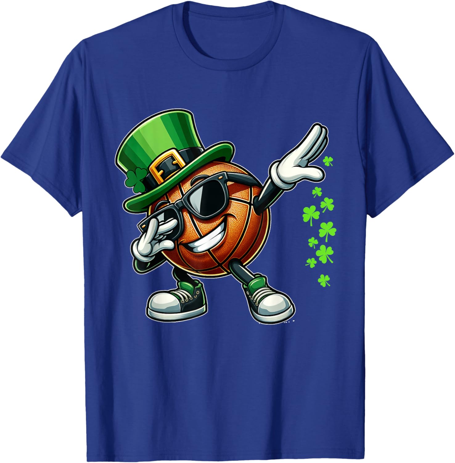 Dabbing Shamrock Basketball Funny St Patrick's Day Kids T-Shirt - T-Shirt | Royal