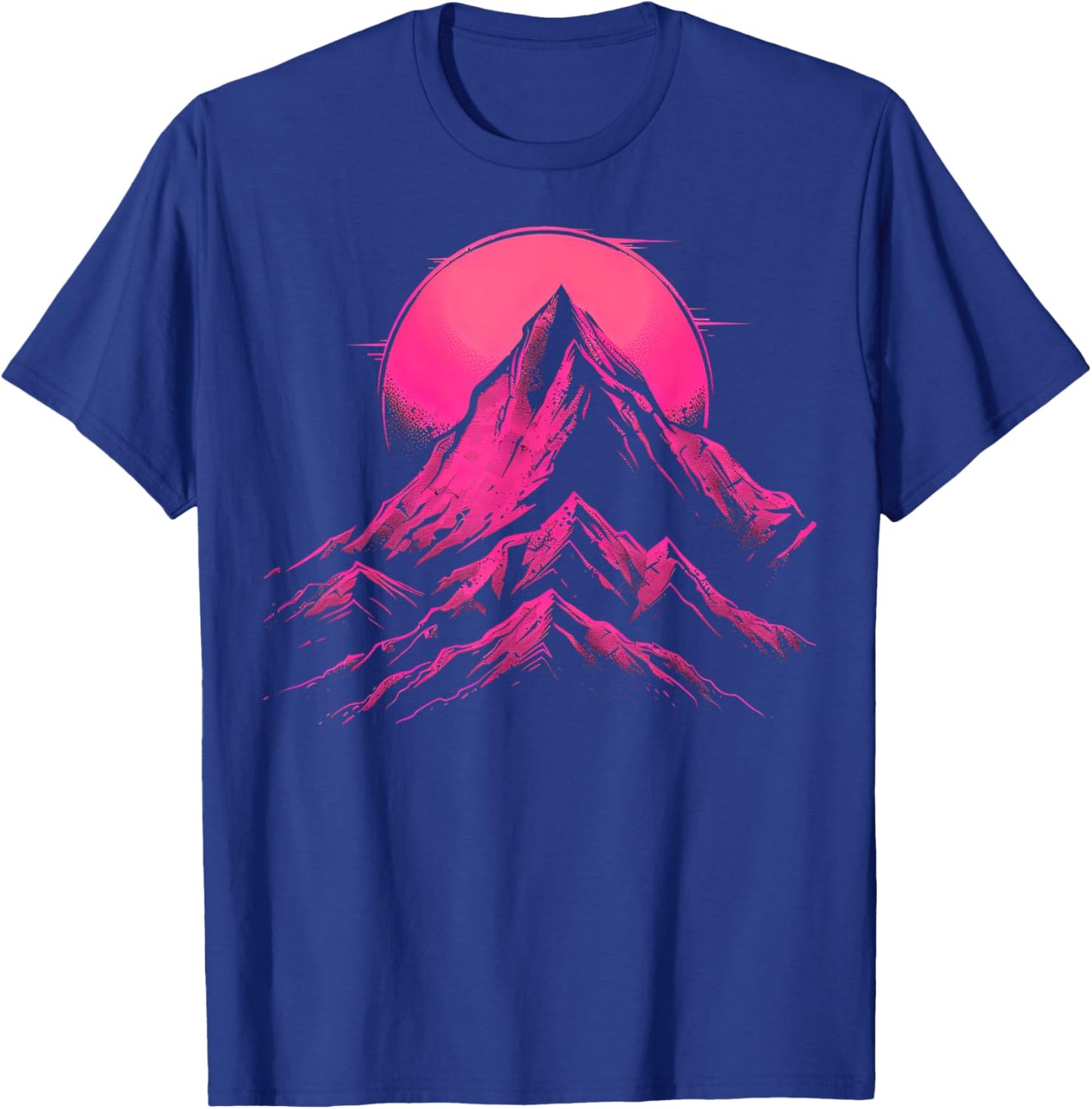 Pink and Black Mountain Abstract Outdoor T-Shirt - T-Shirt | Royal