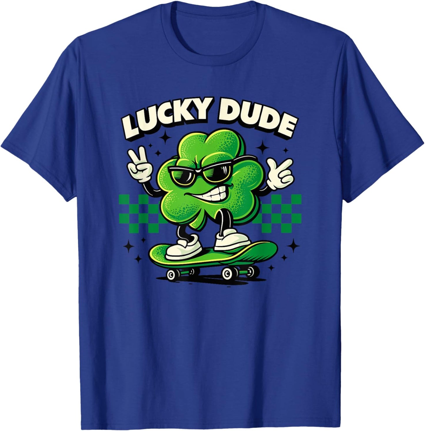 Lucky Dude Trèfle Patineur Trèfle St Patrick T-Shirt - T-Shirt | Royal