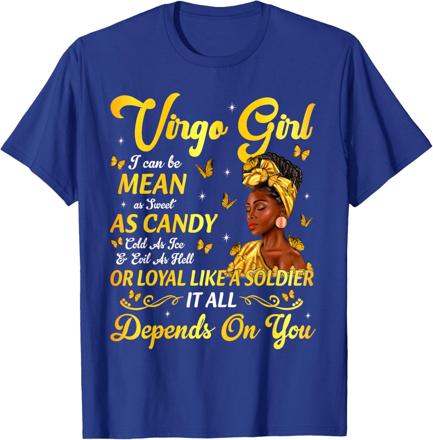 African American Birthday Black Women Virgo Girl T-Shirt - T-Shirt | Royal