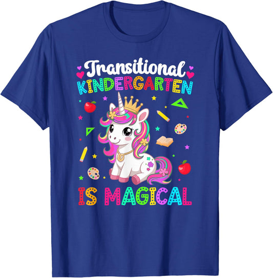 Transitional Kindergarten Student Unicorn TK Teacher T-Shirt - T-Shirt | Royal
