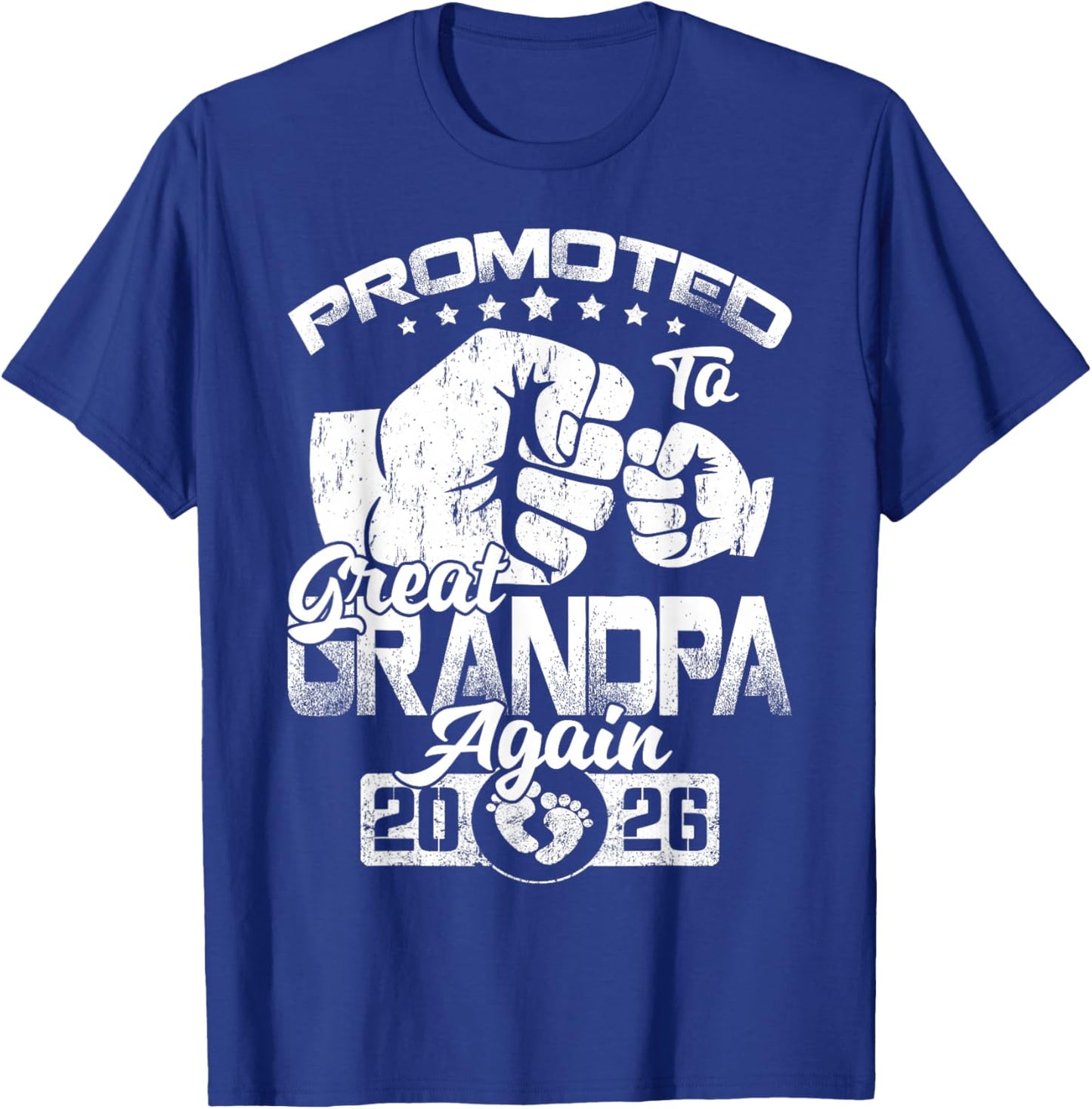 Promoted to Great Grandpa Again 2026 Pregnancy Announcement T-Shirt - T-Shirt | Royal