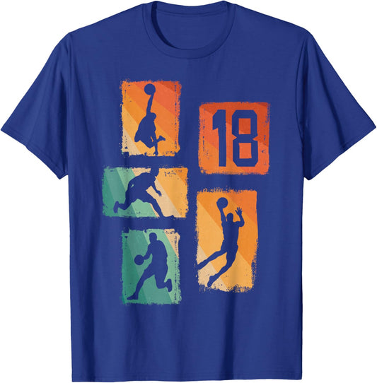 18e Anniversaire garçon Joueur de Basket-Ball 18 Ans T-Shirt - T-Shirt | Royal