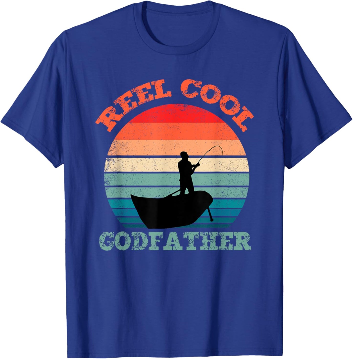 Reel Cool Godfather Fishing Funny Vintage Retro T-Shirt - T-Shirt | Royal