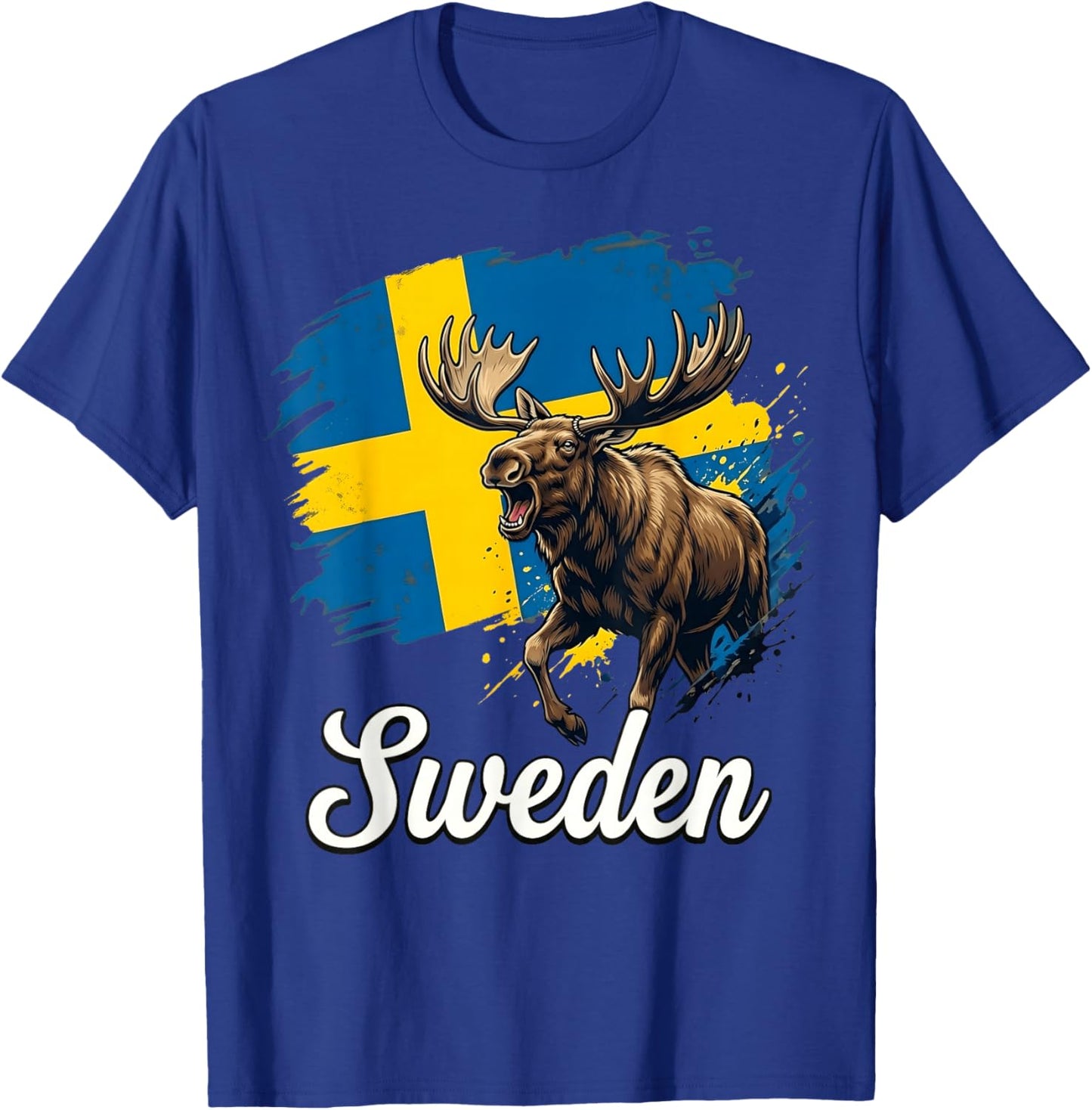 Sweden Moose Flag Swedish National Animal T-Shirt - T-Shirt | Royal