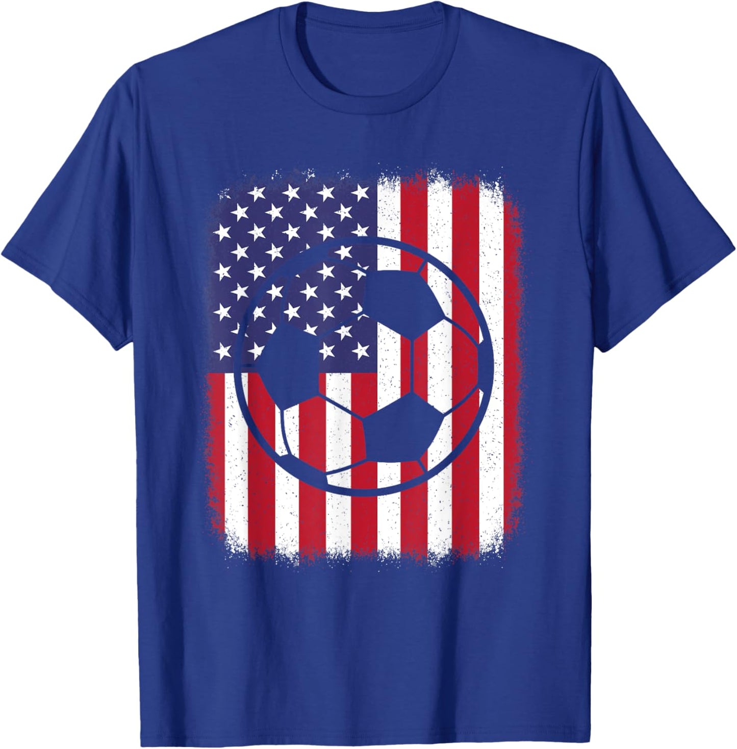 American Flag Vintage Soccer Player Men Women Kids T-Shirt - T-Shirt | Royal