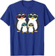 Penguin Family Sunglasses Graphic Aquatic Bird Lover Penguin T-Shirt - T-Shirt | Royal