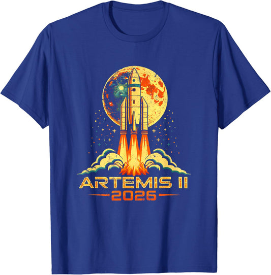 Artemis II Back to the Moon 2026 Gift Women Kids T-Shirt - T-Shirt | Royal