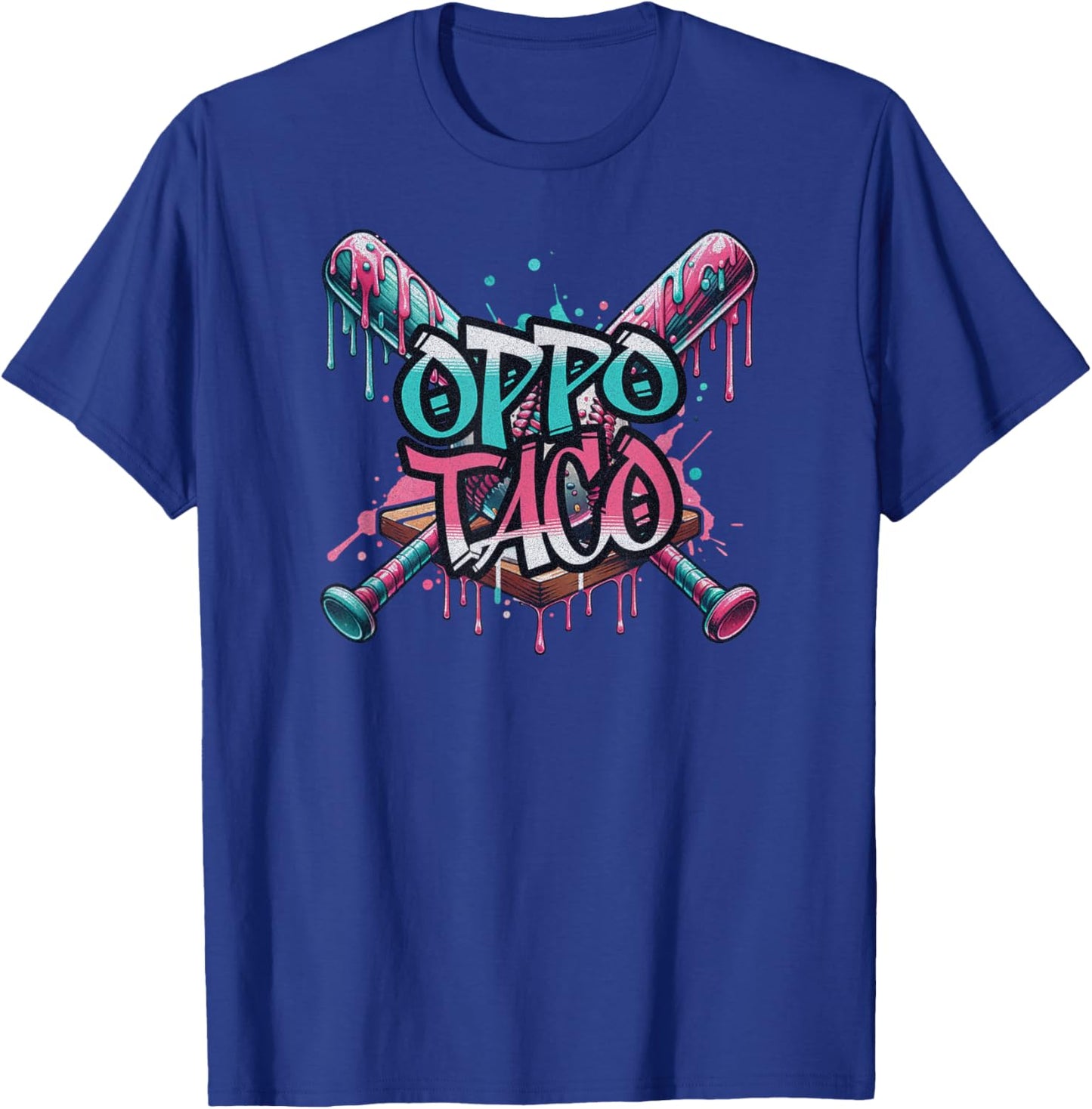 Oppo Taco Funny Baseball Ice Cream Dripping T-Shirt - T-Shirt | Royal