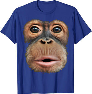 Monkey Face Breath Funny Men Women Halloween Costume T-Shirt - T-Shirt | Royal