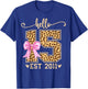 Hello Fifteen EST 2011 15th Birthday Leopard 15 Year Girl T-Shirt - T-Shirt | Royal