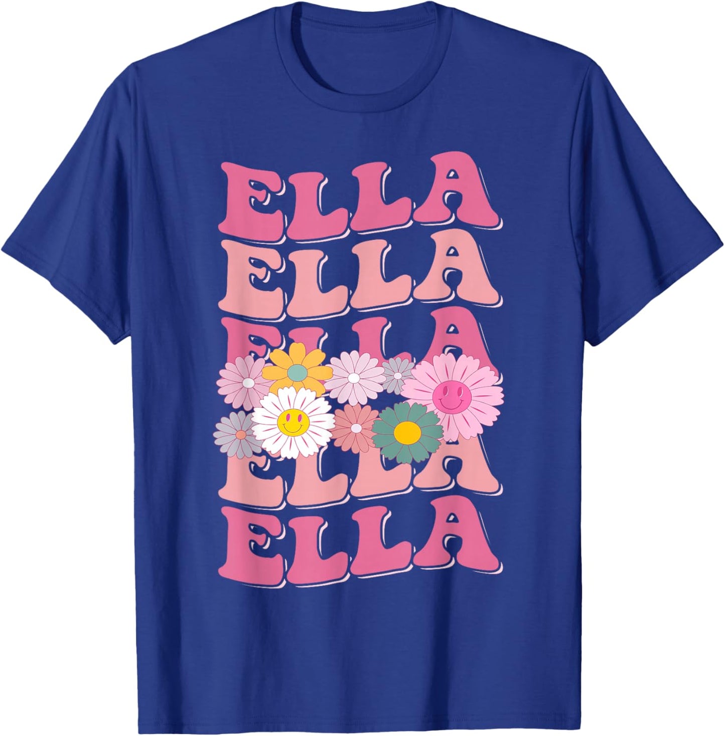 Girl Retro Ella First Name Personalized Groovy 80's T-Shirt - T-Shirt | Royal
