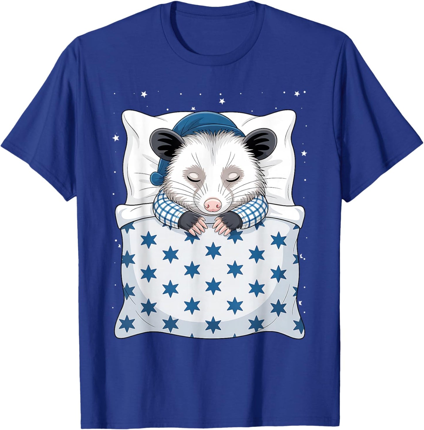 Funny Sleepy Possum Pajama Women Men Kids Boys and Girls T-Shirt - T-Shirt | Royal