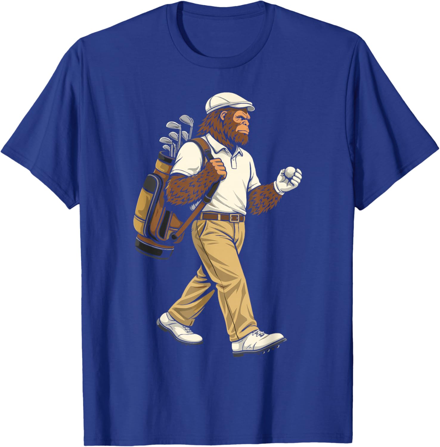 Bigfoot Golfer Funny Sasquatch Golfing T-Shirt - T-Shirt | Royal