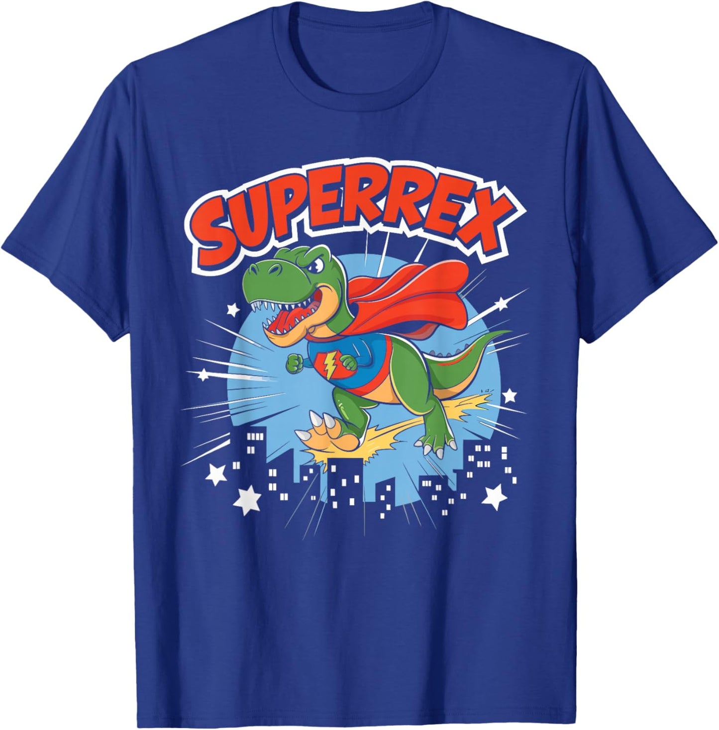 Dinosaur Superhero Superrex Funny T-Rex Birthday Kids Boys T-Shirt - T-Shirt | Royal