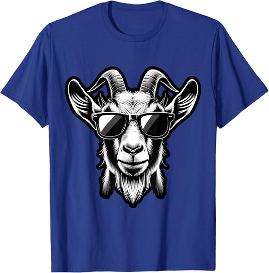 Cool Goat with Sunglasses T-Shirt - T-Shirt | Royal