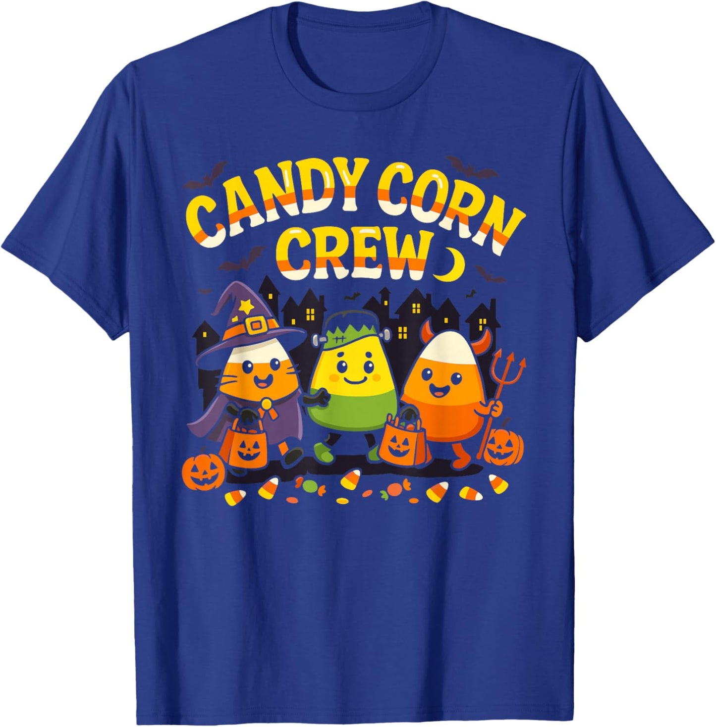 Cute Candy Corn Crew Halloween Matching Family T-Shirt - T-Shirt | Royal