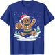 Gingerbread Man Football Ugly Christmas Pajamas Costume T-Shirt - T-Shirt | Royal