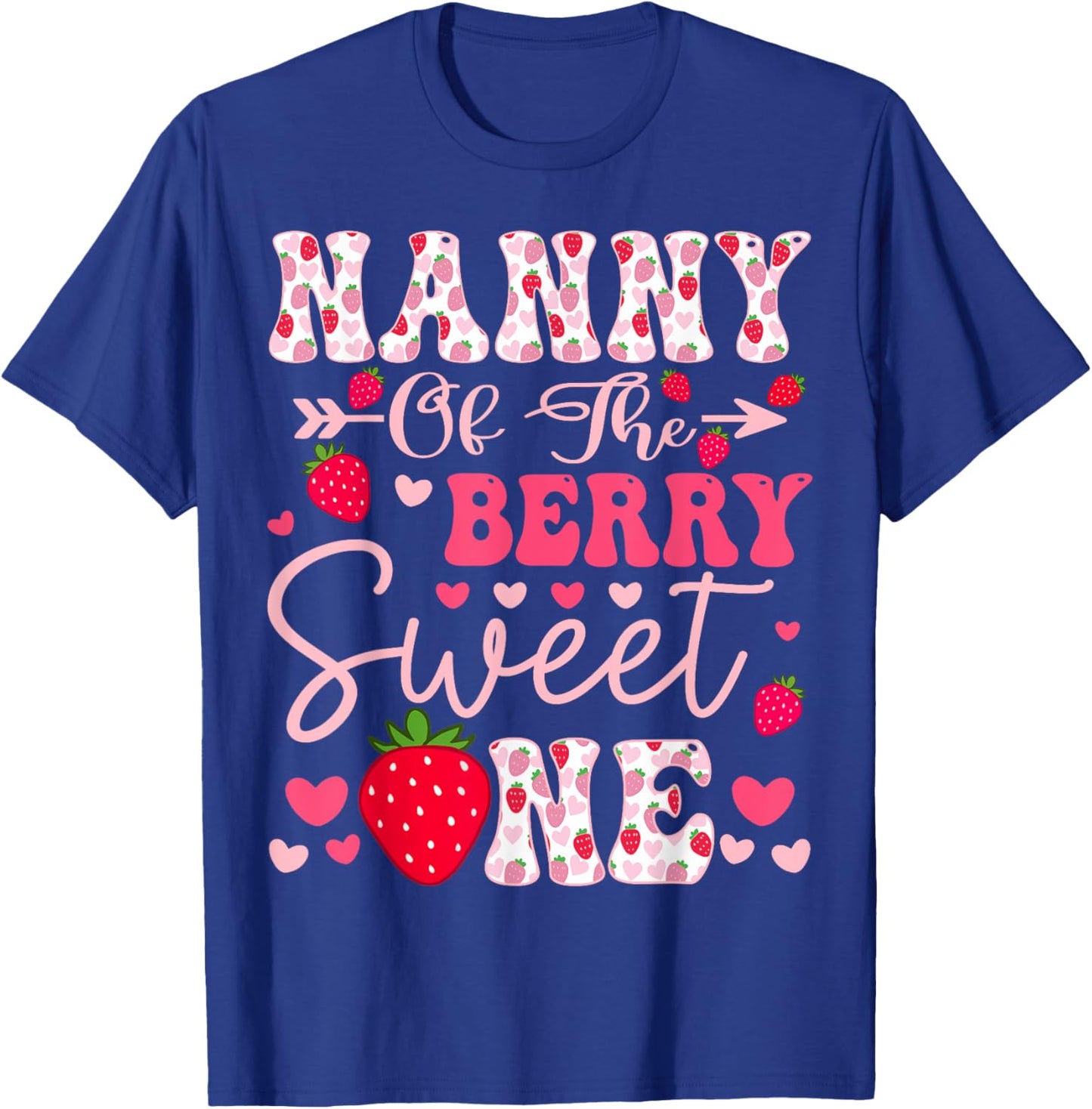 Nanny Of The Berry Sweet One Strawberry 1St Birthday T-Shirt - T-Shirt | Royal