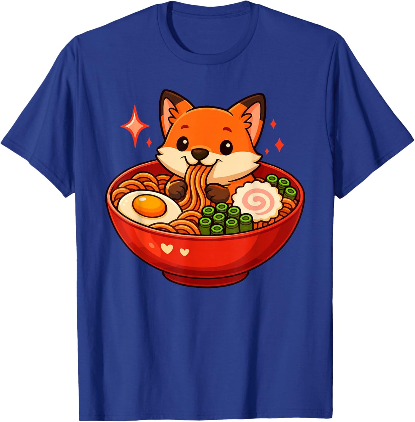 Fox with Noodles Ramen Kawaii Fox T-Shirt - T-Shirt | Royal