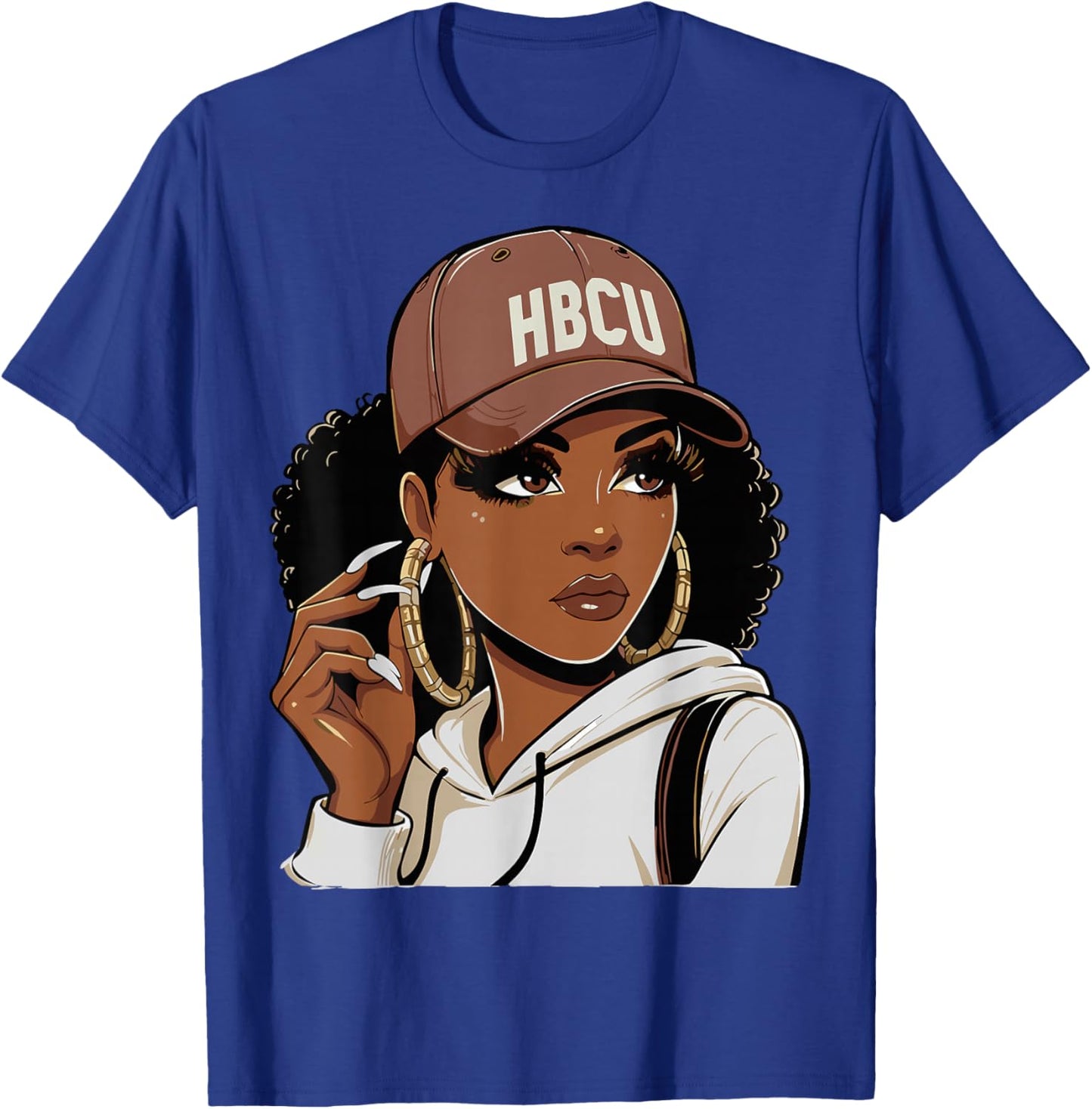HBCU Girl Black College Afro T-Shirt - T-Shirt | Royal